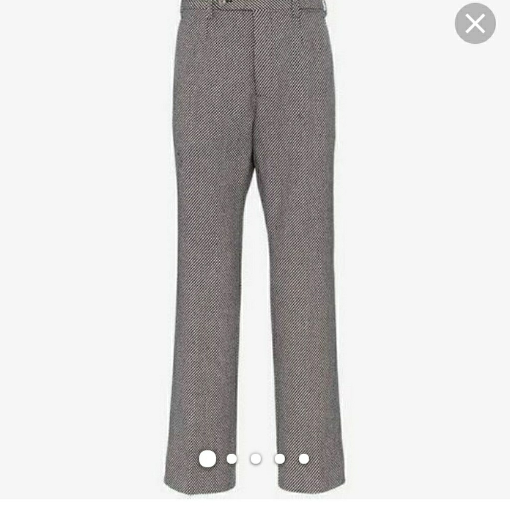 SOLD Gucci check straight wool blend trousers